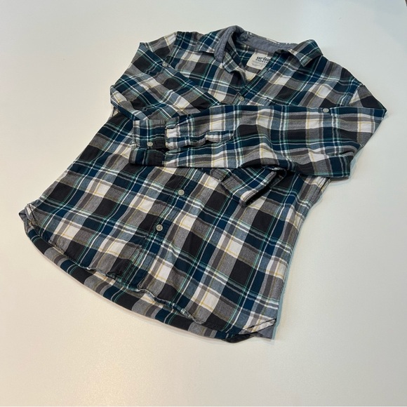 Urban Pipeline Blue Green Cotton Flannel Size S - Picture 8 of 13